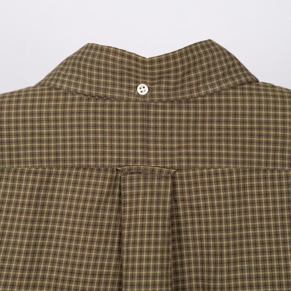 Ralph Lauren Men's Long Sleeve Button Down Shirt Green Tan Plaid Size 16 1/2 - Picture 3 of 7